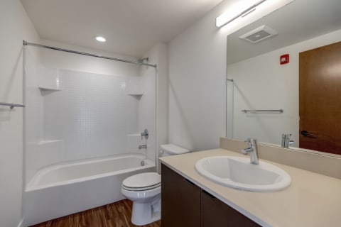 Two bedroom bathroom at Ballard Lofts